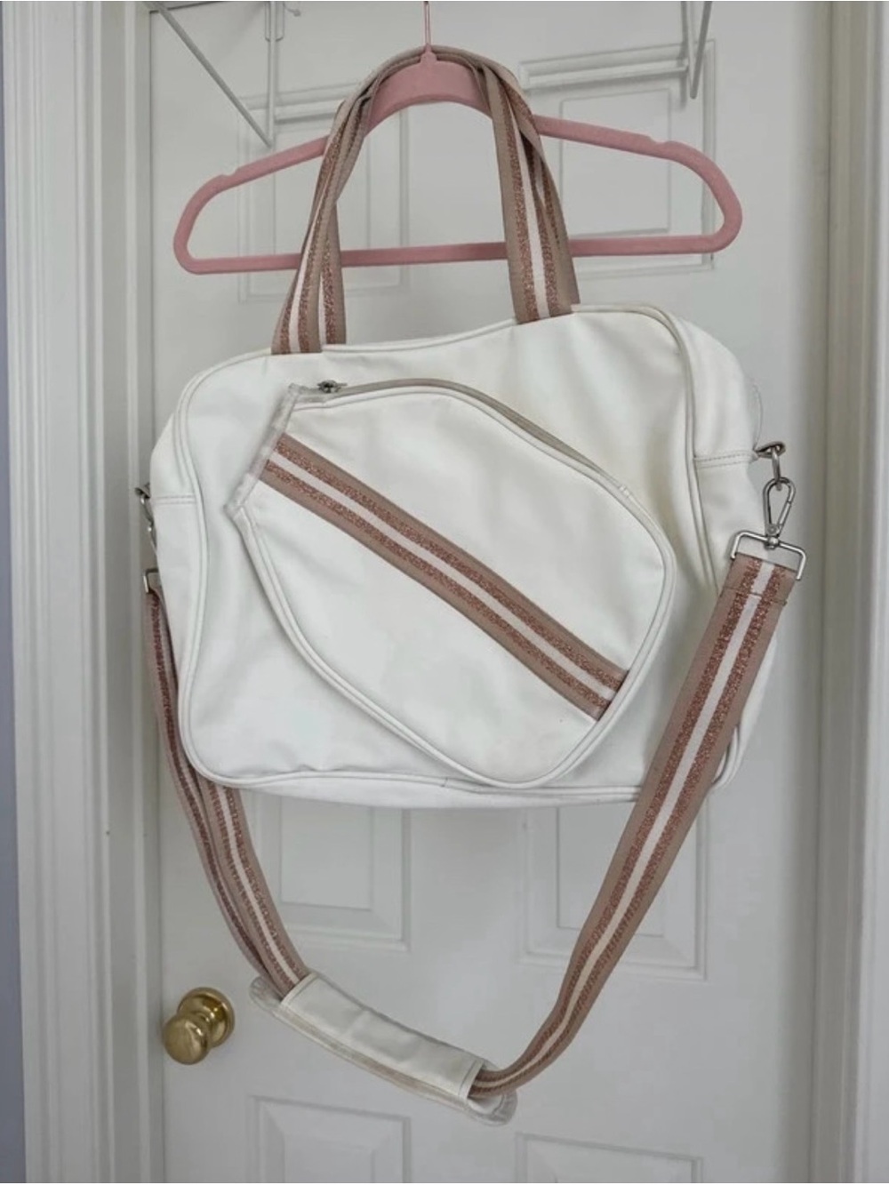 White Pickleball Paddle Tote Bag ! 🏓